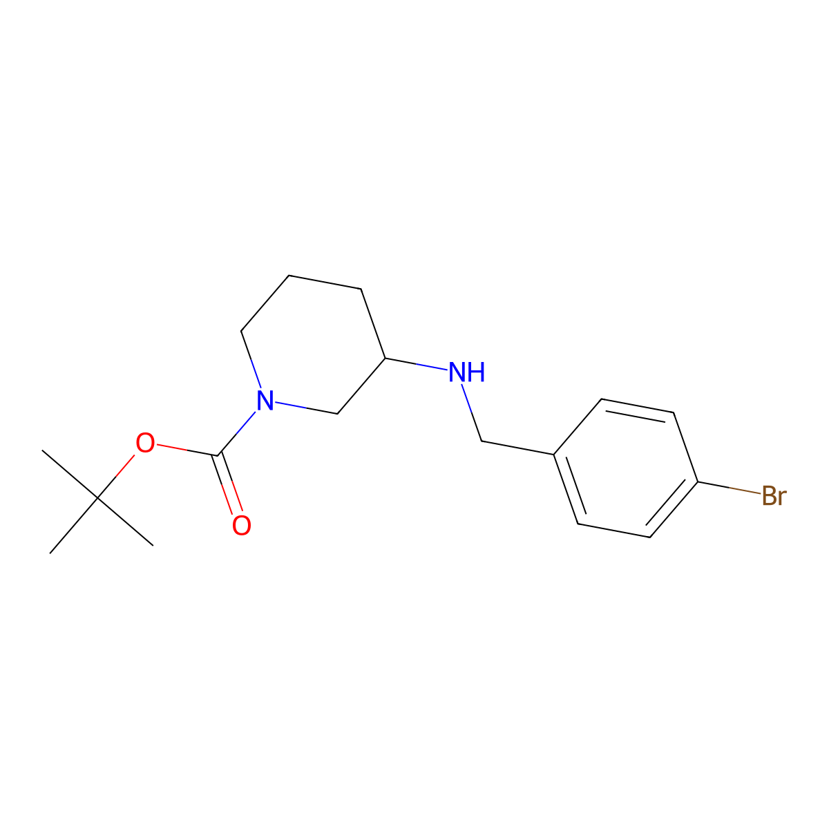 (S)-tert-Butyl 3-((4-bromobenzyl)amino)piperidine-1-carboxylate molecular structure, CAS 1338222-45-9