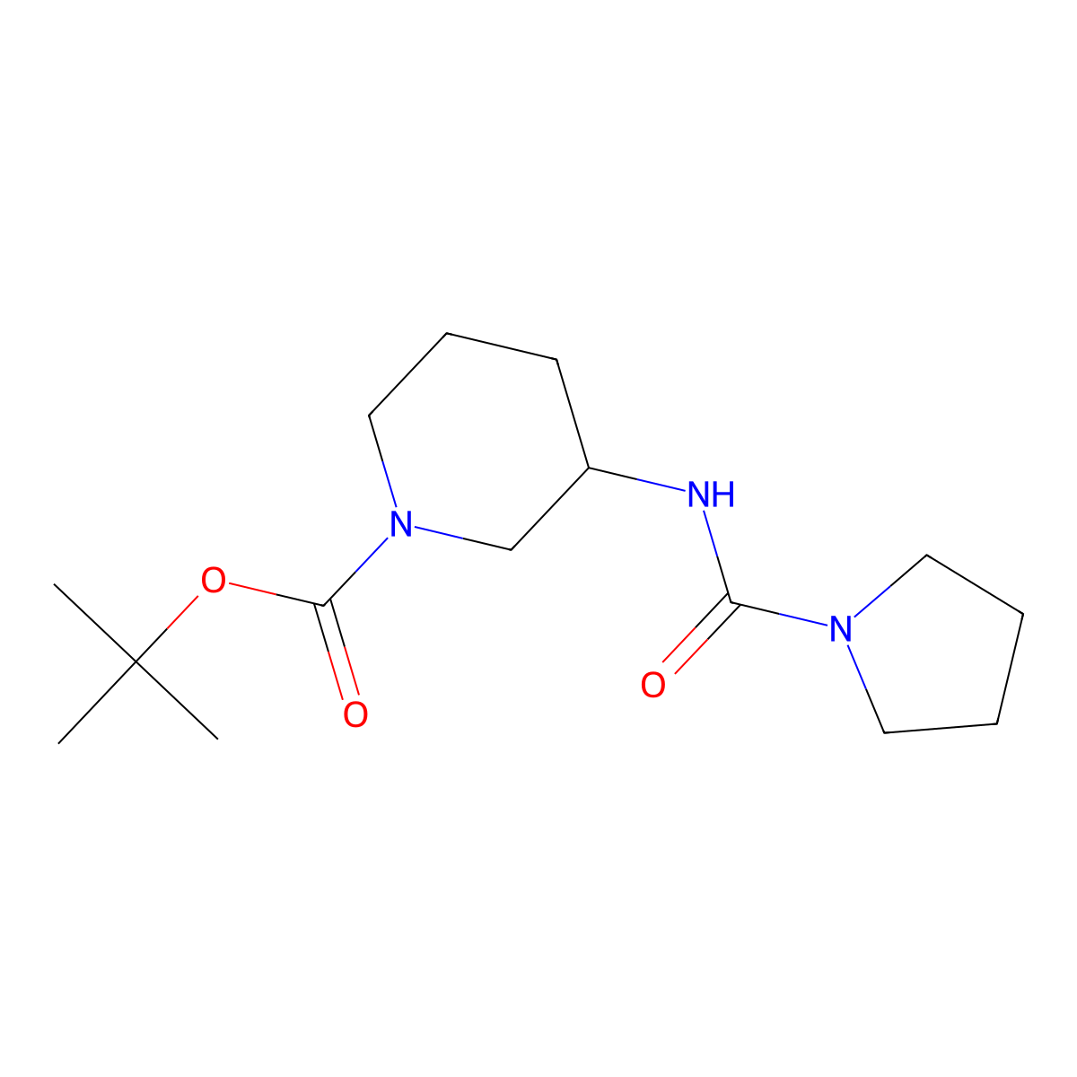 (S)-tert-Butyl 3-(pyrrolidine-1-carboxamido)piperidine-1-carboxylate molecular structure, CAS 1338222-48-2