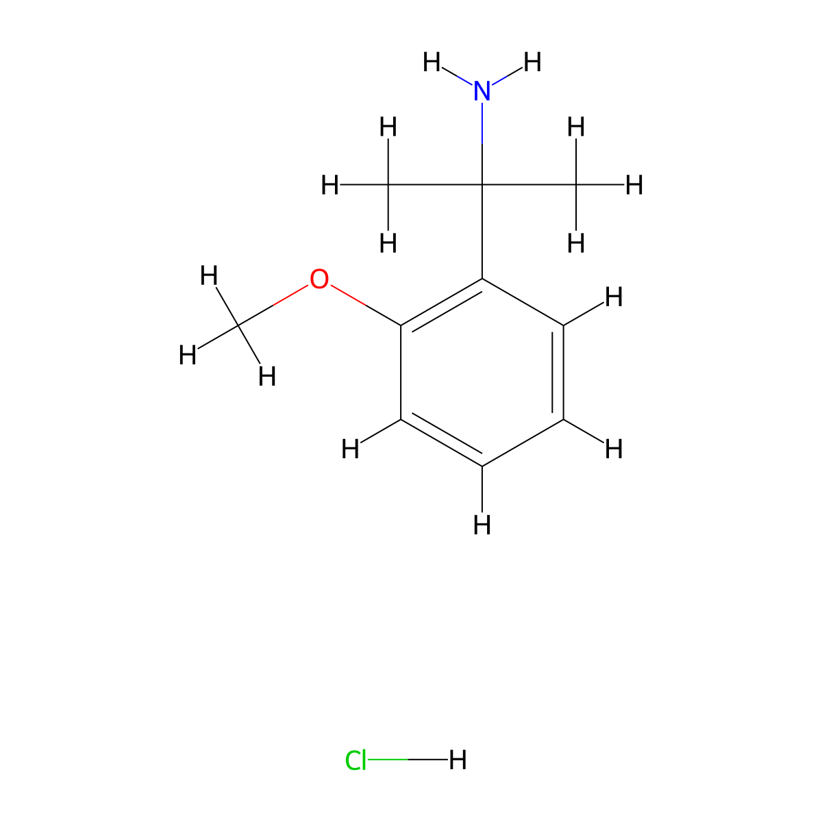 2-(2-Methoxyphenyl)propan-2-amine hydrochloride molecular structure, CAS 1338222-50-6