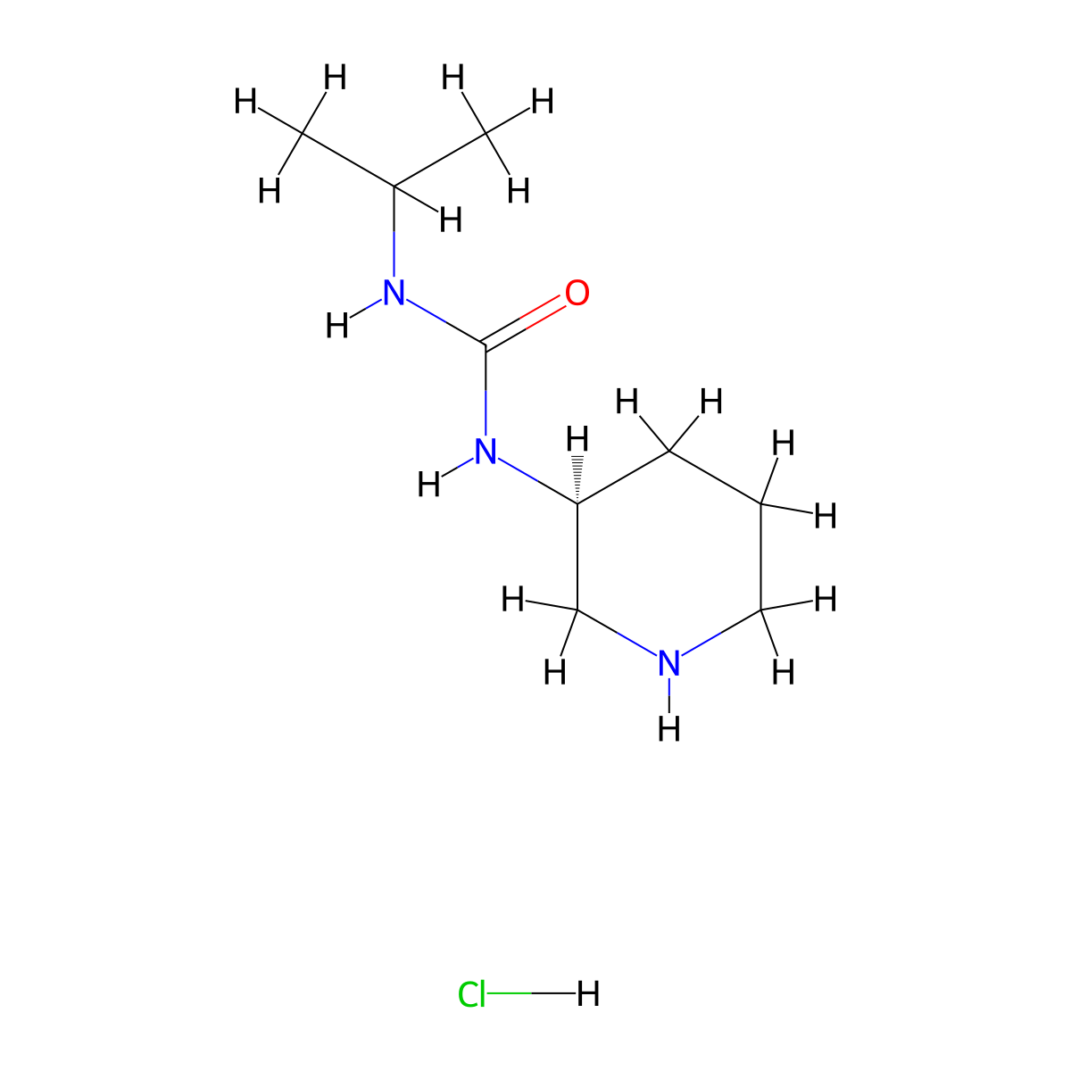 (S)-1-(Piperidin-3-yl)-3-(propan-2-yl)urea hydrochloride molecular structure, CAS 1338222-56-2