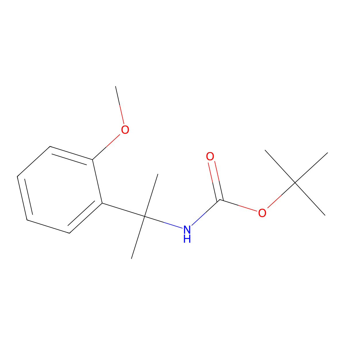 tert-Butyl N-[2-(2-methoxyphenyl)propan-2-yl]carbamate molecular structure, CAS 1338222-73-3