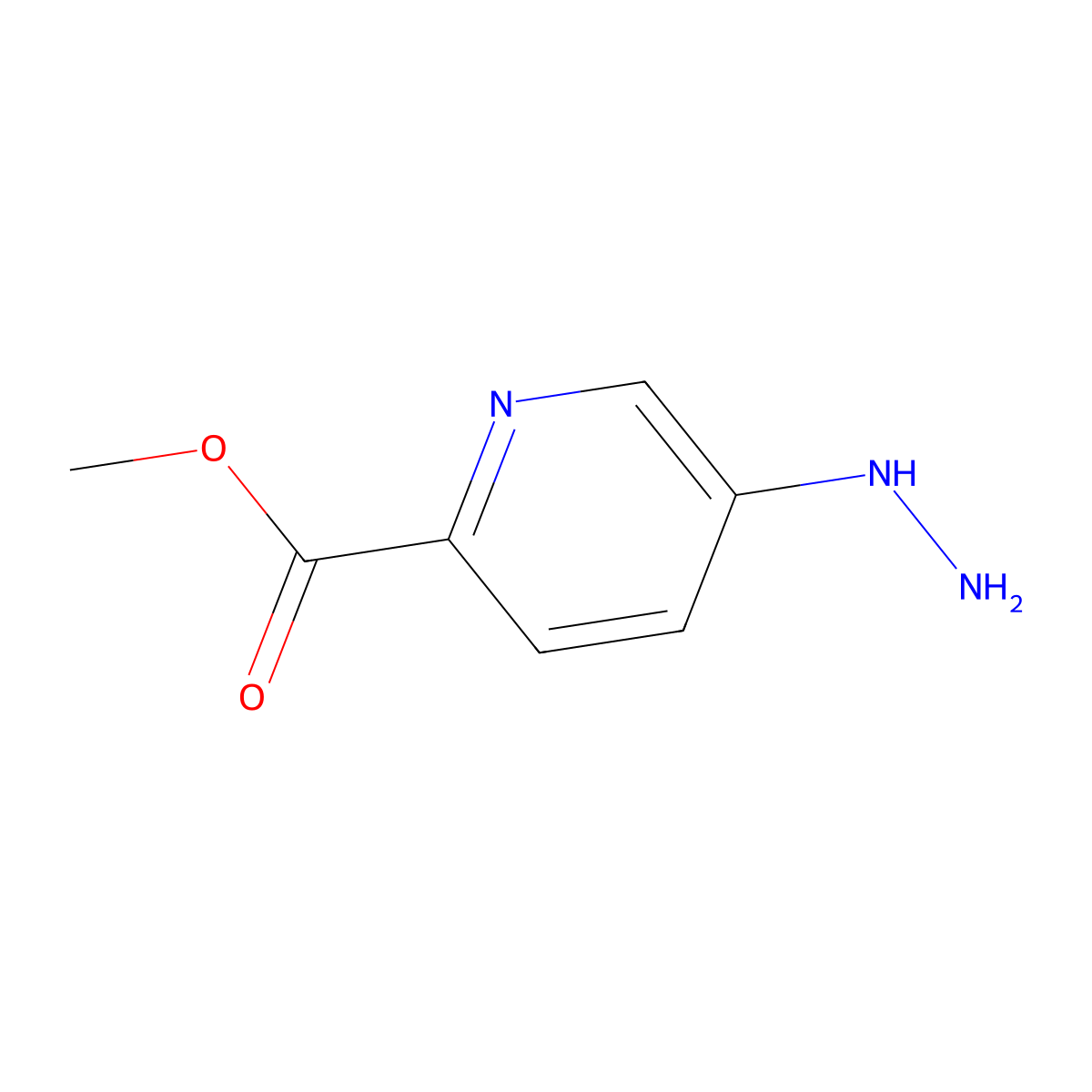 Methyl 5-hydrazinylpicolinate molecular structure, CAS 1338224-14-8