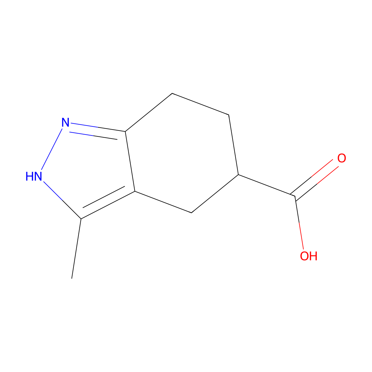 3-methyl-4,5,6,7-tetrahydro-1H-indazole-5-carboxylic acid molecular structure, CAS 1338247-49-6