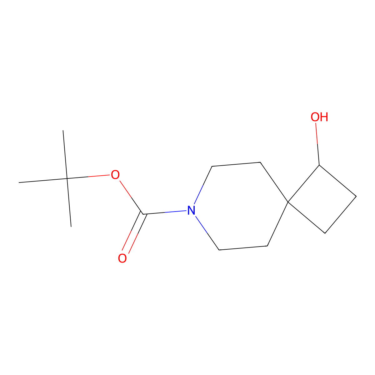 tert-Butyl 1-hydroxy-7-azaspiro[3.5]nonane-7-carboxylate molecular structure, CAS 1338247-76-9