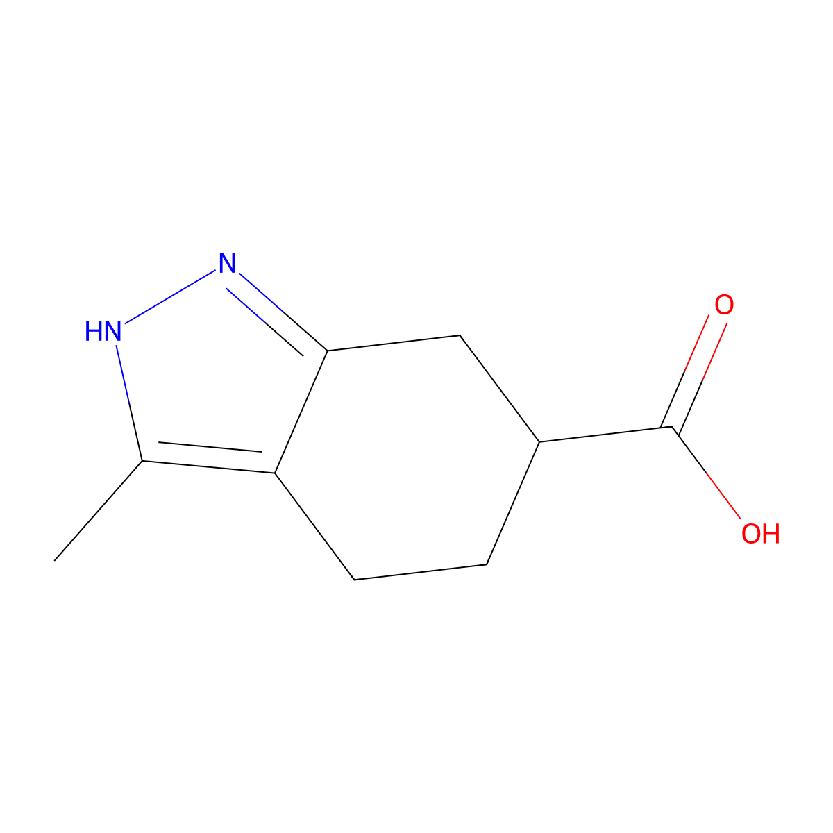 3-methyl-4,5,6,7-tetrahydro-1H-indazole-6-carboxylic acid molecular structure, CAS 1338247-84-9