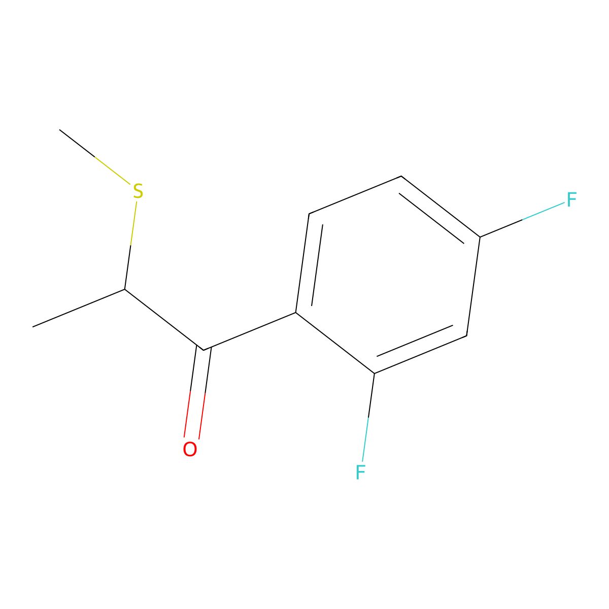 1-(2,4-Difluorophenyl)-2-(methylthio)propan-1-one molecular structure, CAS 133825-95-3