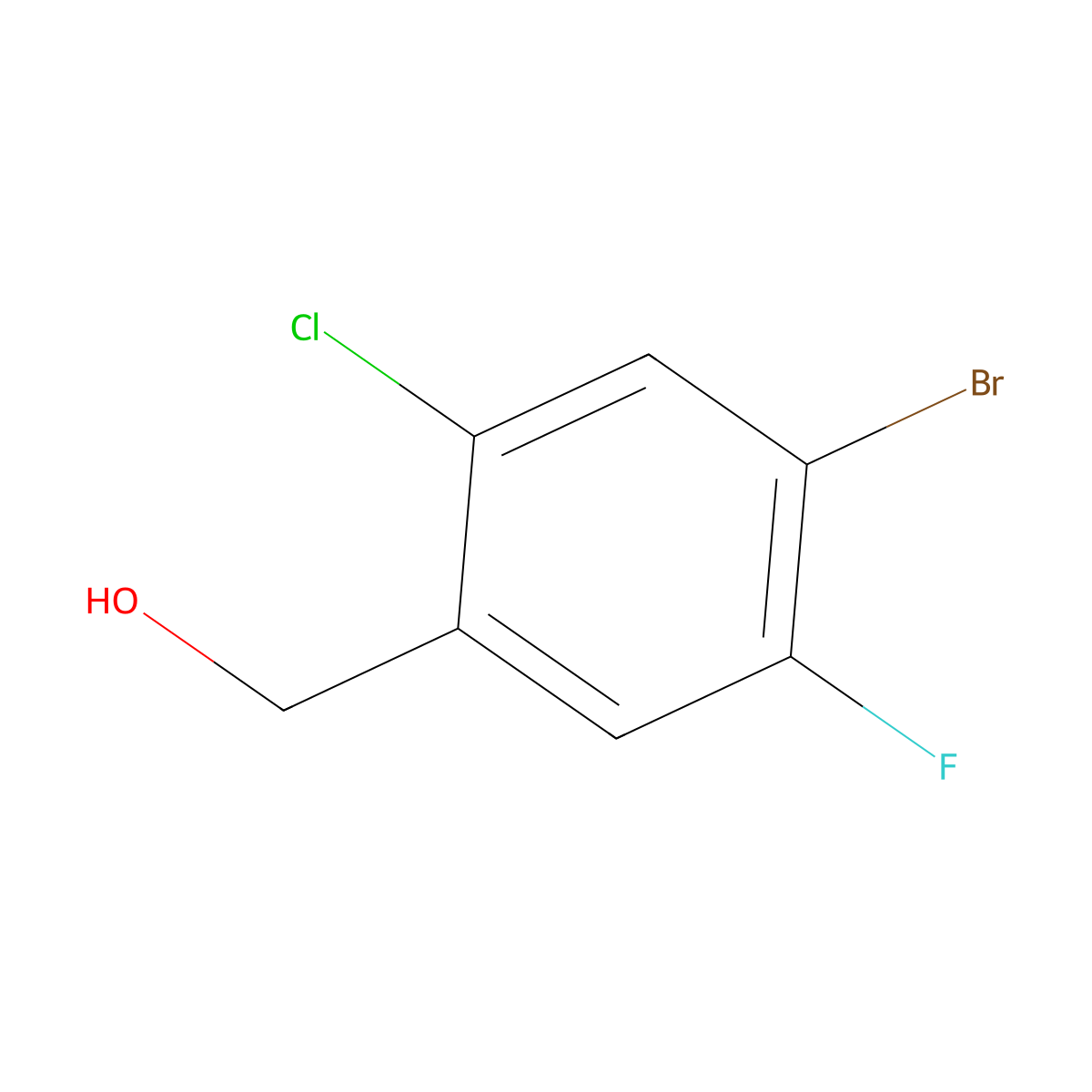 (4-Bromo-2-chloro-5-fluorophenyl)methanol molecular structure, CAS 1338254-21-9