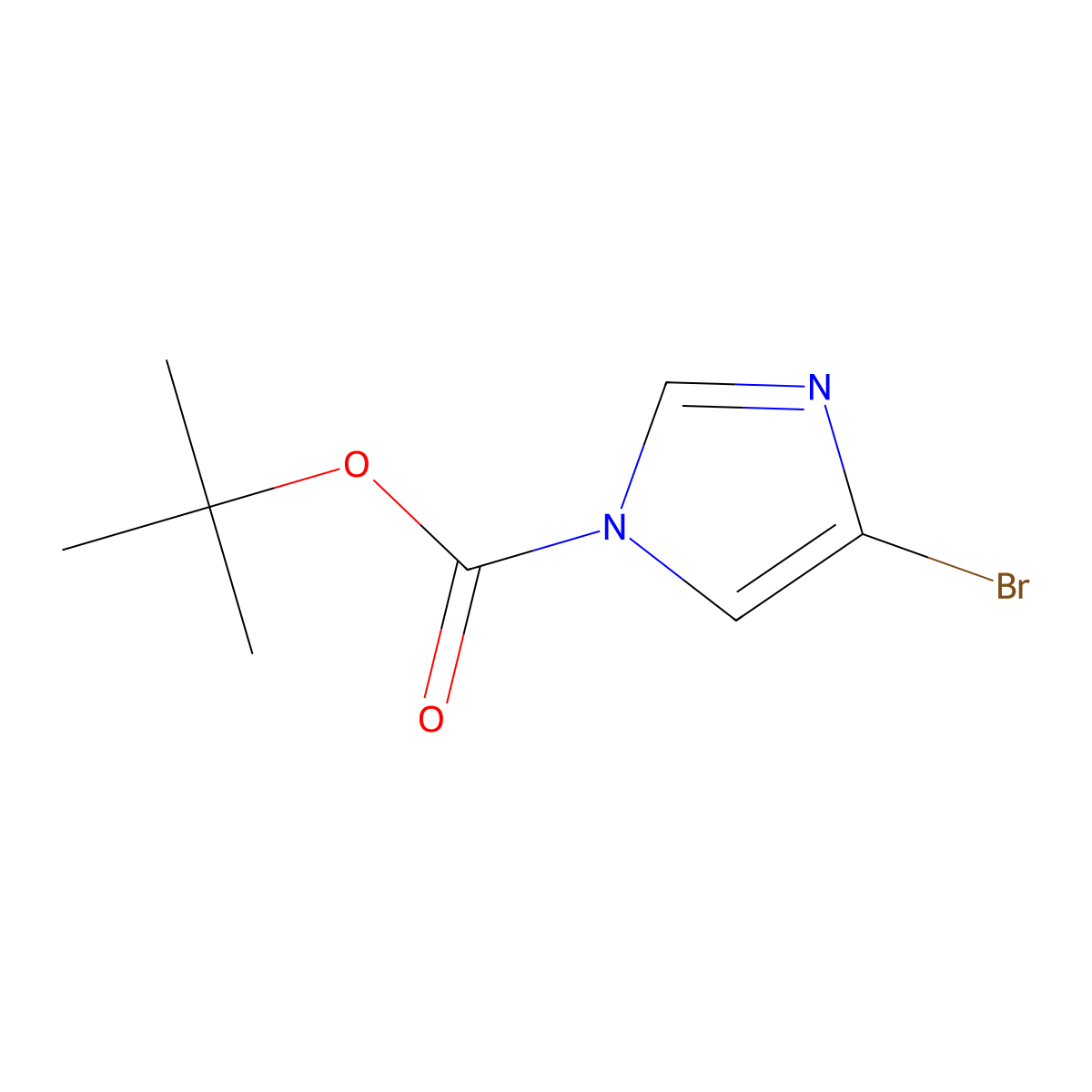 Tert-butyl 4-bromo-1H-imidazole-1-carboxylate molecular structure, CAS 1338257-80-9