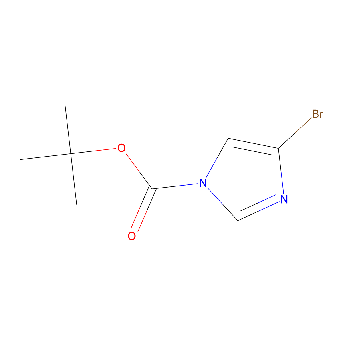 Tert-butyl 4-bromo-1H-imidazole-1-carboxylate molecular structure, CAS 1338257-80-9