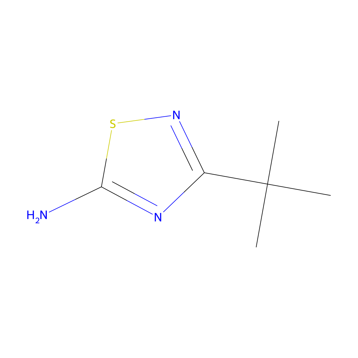 3-Tert-butyl-1,2,4-thiadiazol-5-amine molecular structure, CAS 13383-44-3