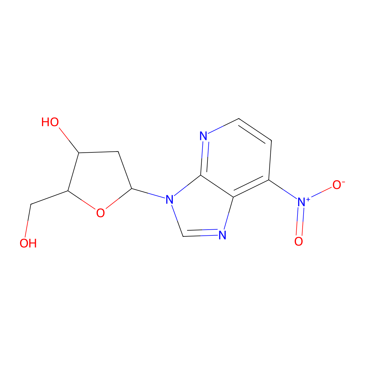 3-(2-Deoxy-beta-D-erythro-pentofuranosyl)-7-nitro-3H-imidazo[4,5-B]pyridine molecular structure, CAS 133832-65-2