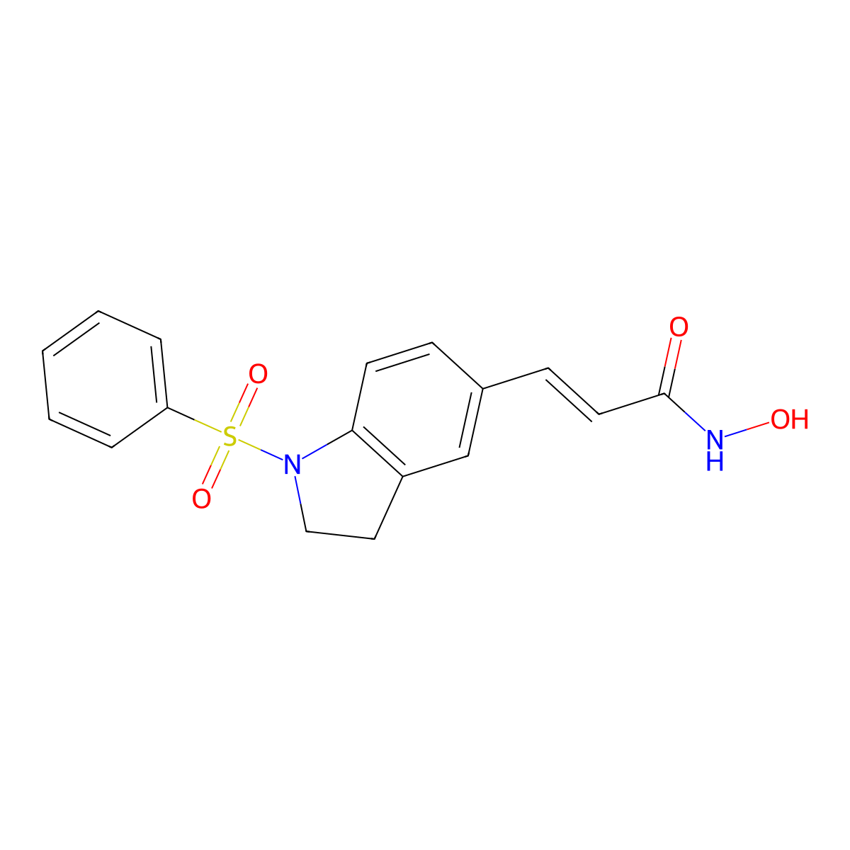 3-(1-(Benzenesulfonyl)-2,3-dihydro-1H-indol-5-yl)-N-hydroxyacrylamide molecular structure, CAS 1338320-94-7