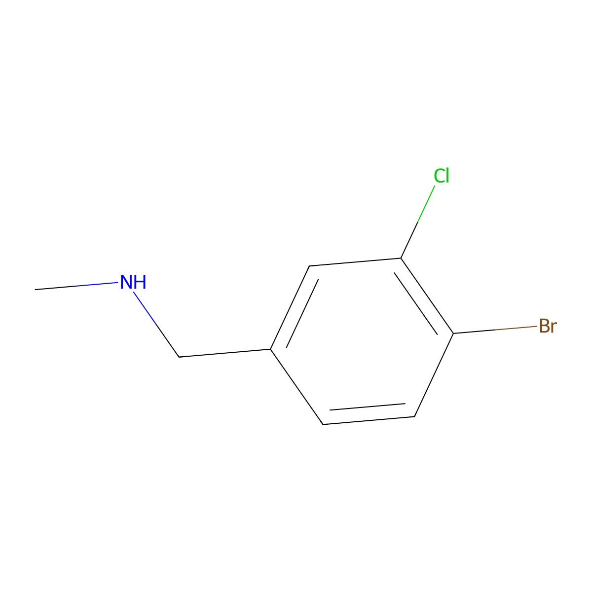 [(4-Bromo-3-chlorophenyl)methyl](methyl)amine molecular structure, CAS 1338326-96-7