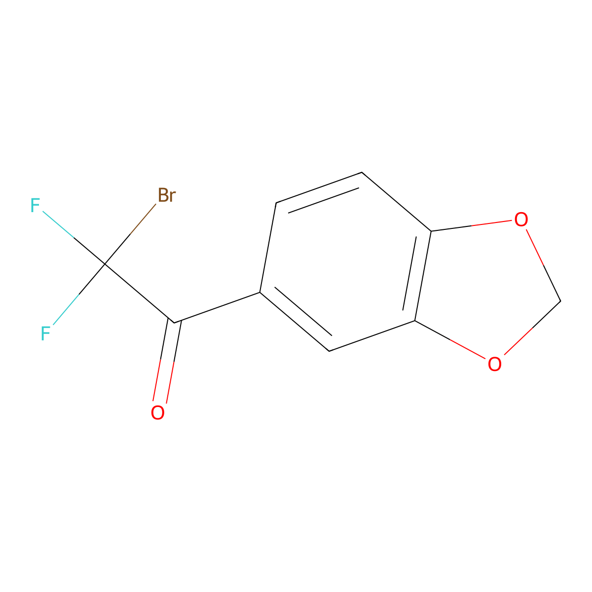 2-Bromo-2,2-difluoro-1-(3,4-(methylenedioxy)phenyl)ethanone molecular structure, CAS 1338328-38-3