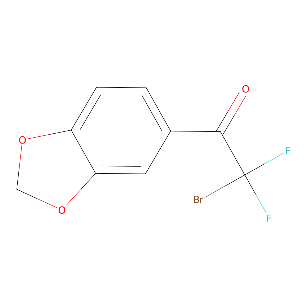 2-Bromo-2,2-difluoro-1-(3,4-(methylenedioxy)phenyl)ethanone molecular structure, CAS 1338328-38-3