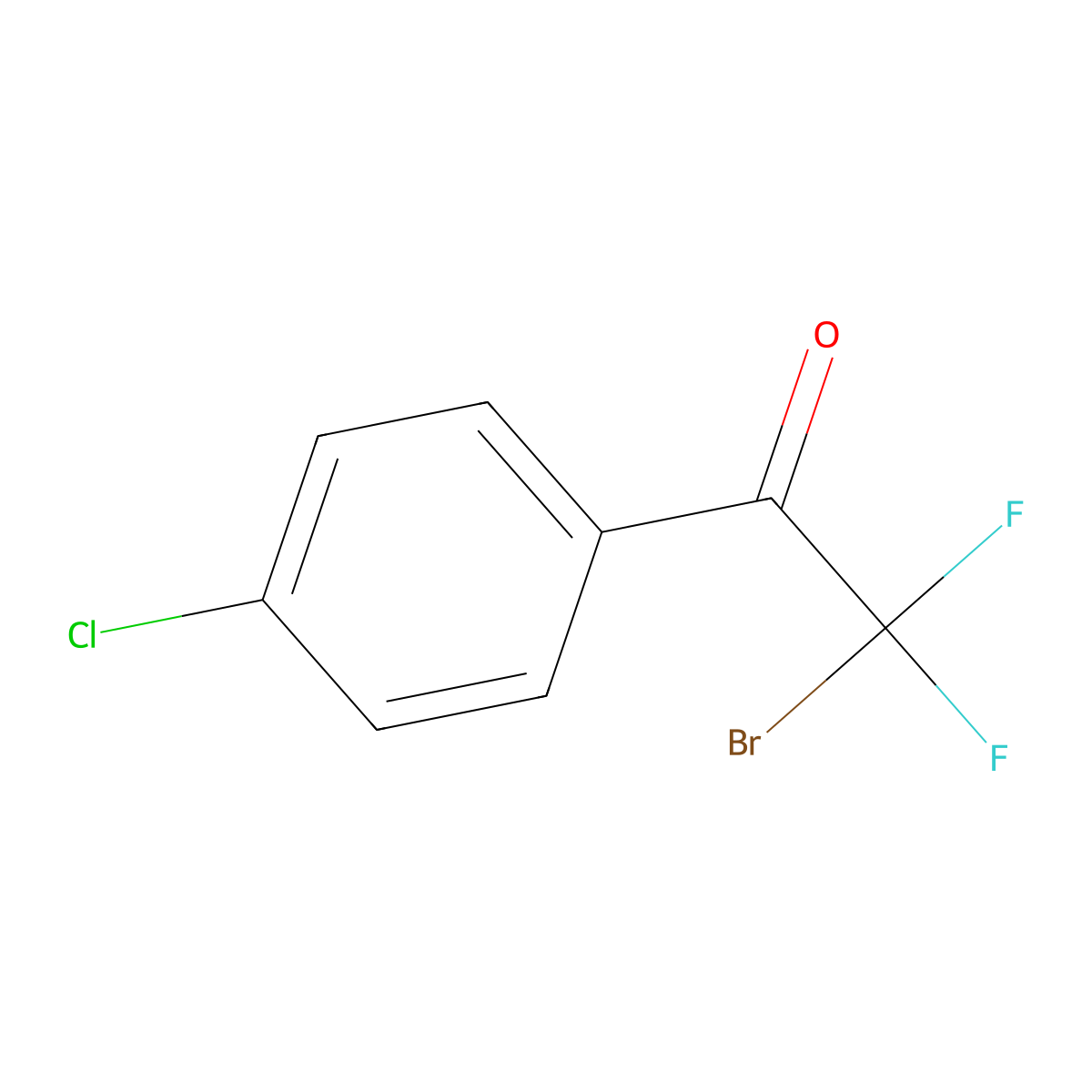 2-Bromo-2,2-difluoro-1-(4-chlorophenyl)ethanone molecular structure, CAS 1338328-40-7