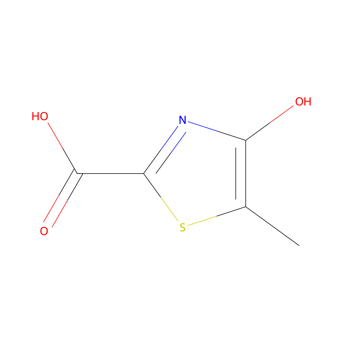 4-Hydroxy-5-methyl-2-thiazolecarboxylic acid molecular structure, CAS 133833-94-0