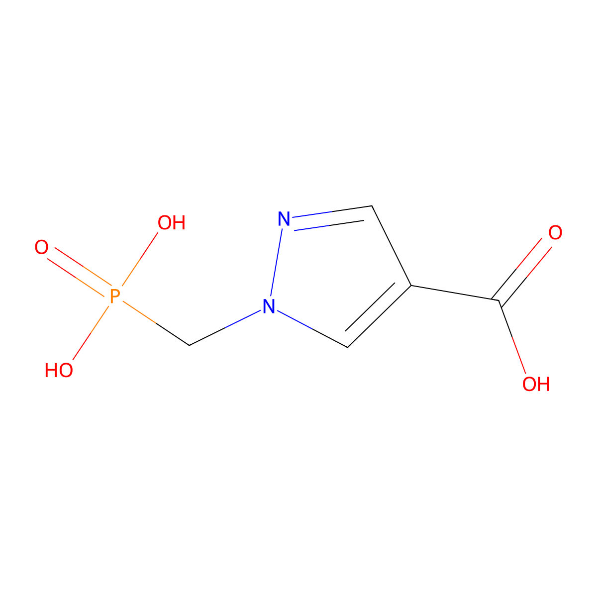 1-(Phosphonomethyl)-1h-pyrazole-4-carboxylic acid molecular structure, CAS 1338332-06-1