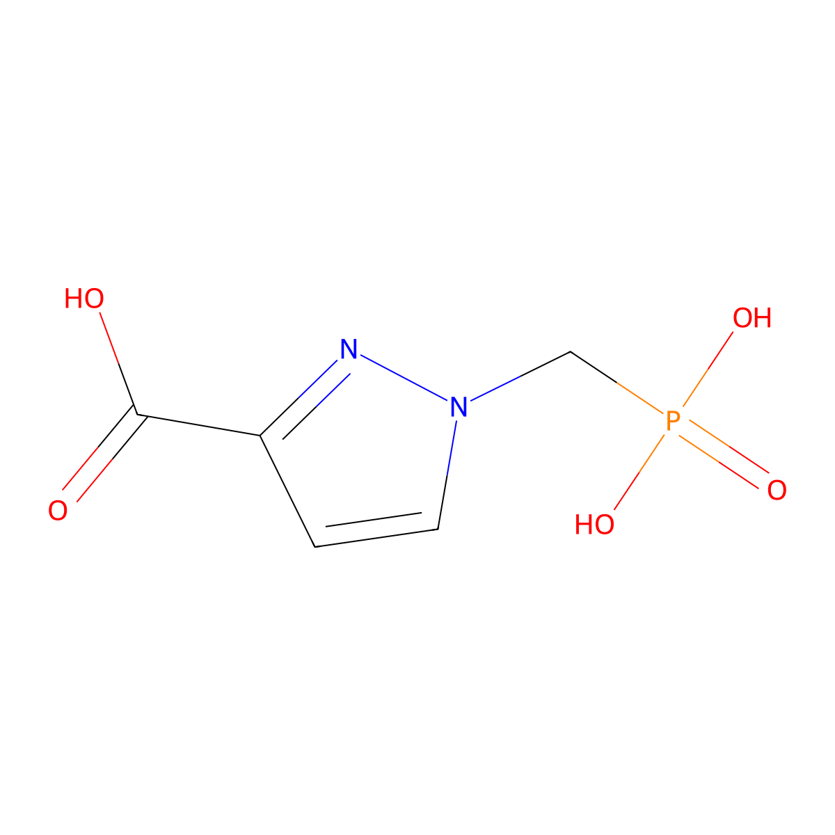 1-(phosphonomethyl)-1H-pyrazole-3-carboxylic acid molecular structure, CAS 1338332-08-3