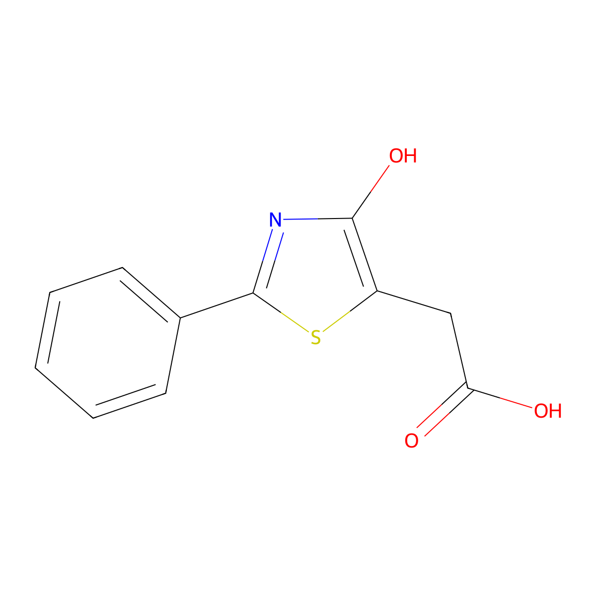 (4-Hydroxy-2-phenyl-1,3-thiazol-5-yl)acetic acid molecular structure, CAS 133834-03-4