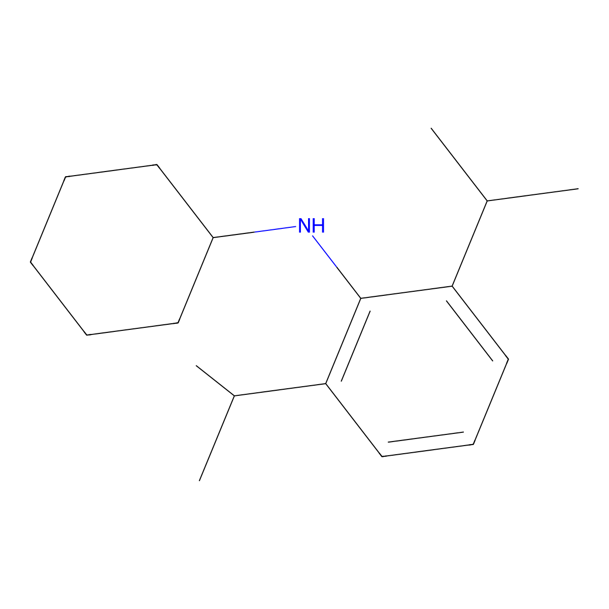 N-Cyclohexyl-2,6-bis(1-methylethyl)benzenamine molecular structure, CAS 1338363-23-7