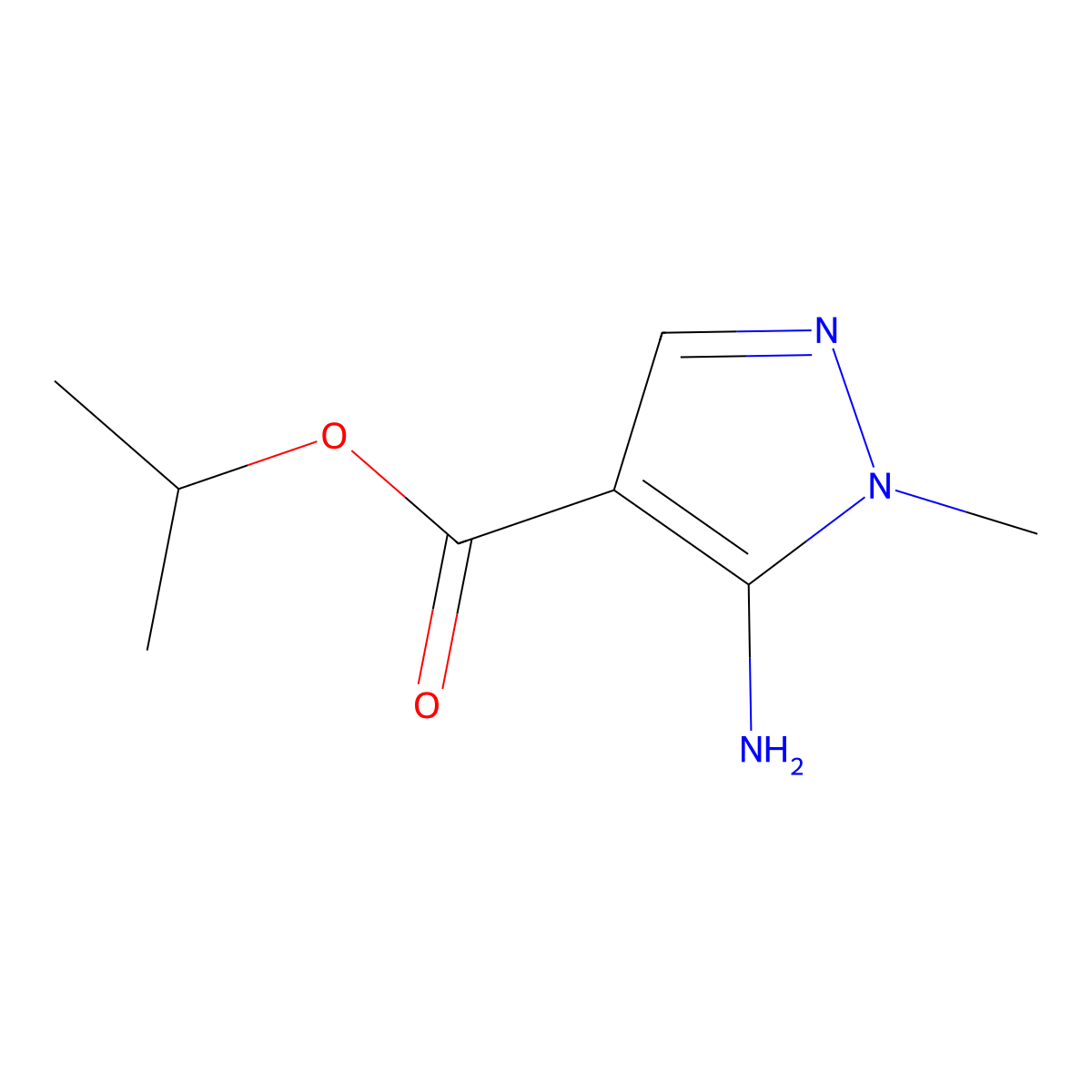 Propan-2-yl 5-amino-1-methyl-1H-pyrazole-4-carboxylate molecular structure, CAS 1338365-94-8