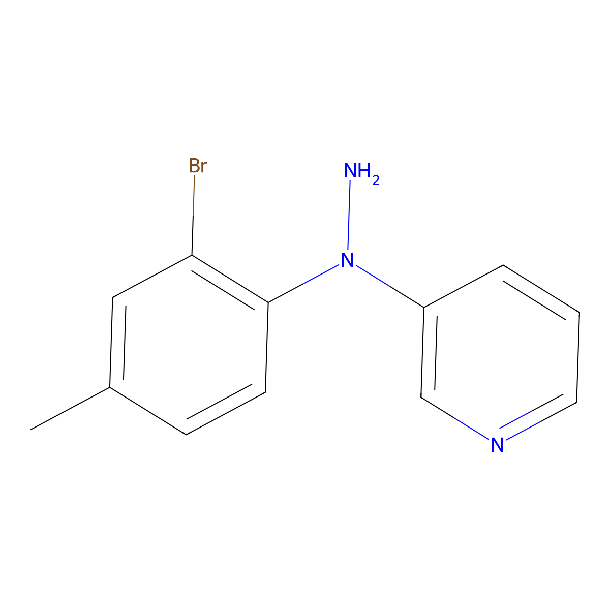 3-(1-(2-Bromo-4-methylphenyl)hydrazinyl)pyridine molecular structure, CAS 1338369-81-5