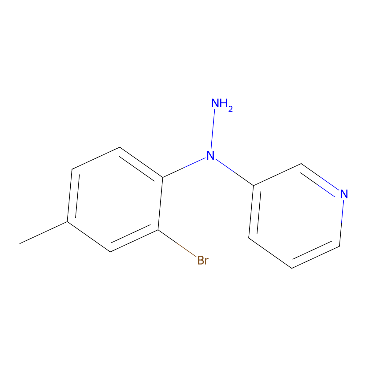 3-(1-(2-Bromo-4-methylphenyl)hydrazinyl)pyridine molecular structure, CAS 1338369-81-5