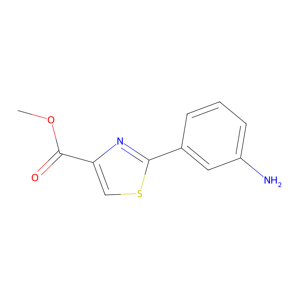 Methyl 2-(3-Aminophenyl)thiazole-4-carboxylate molecular structure, CAS 1338373-52-6