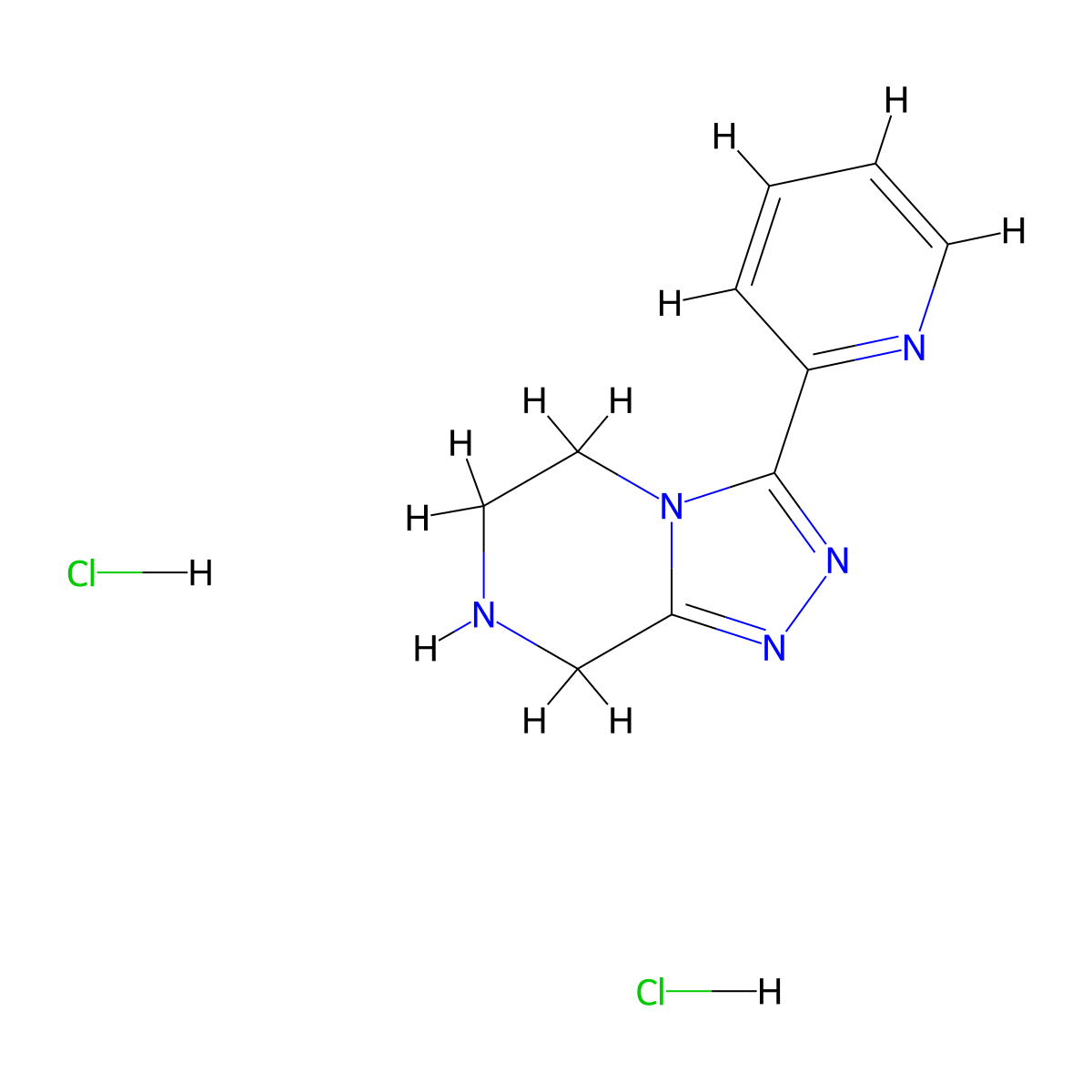 2-{5H,6H,7H,8H-[1,2,4]triazolo[4,3-a]pyrazin-3-yl}pyridine dihydrochloride molecular structure, CAS 1338375-74-8