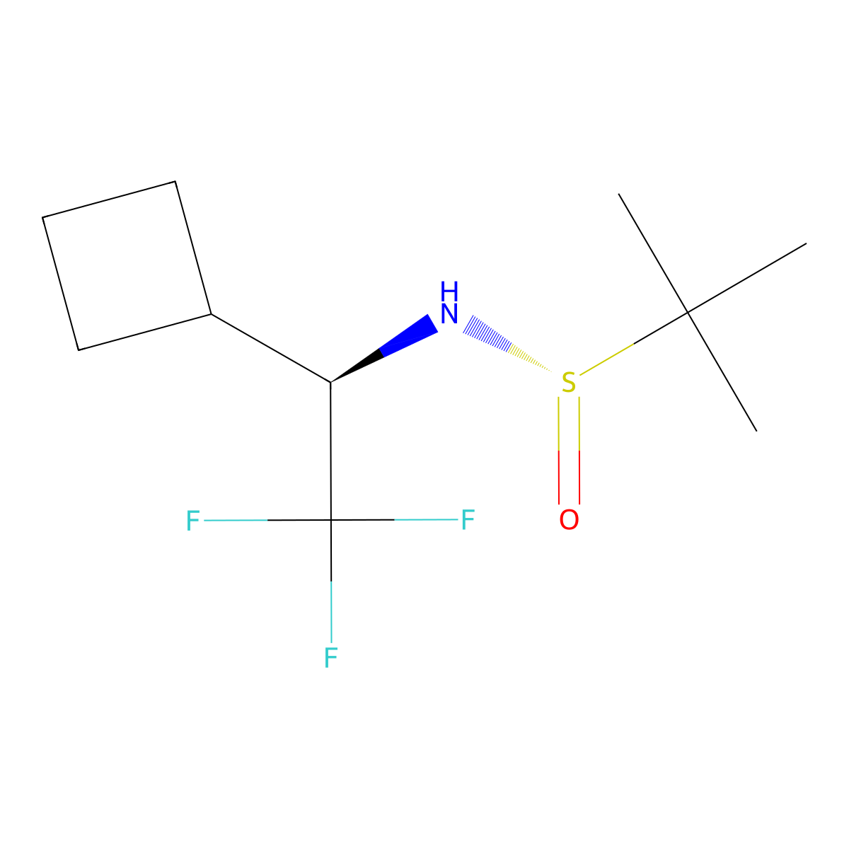 (S)-N-((R)-1-Cyclobutyl-2,2,2-trifluoroethyl)-2-methylpropane-2-sulfinamide molecular structure, CAS 1338377-75-5