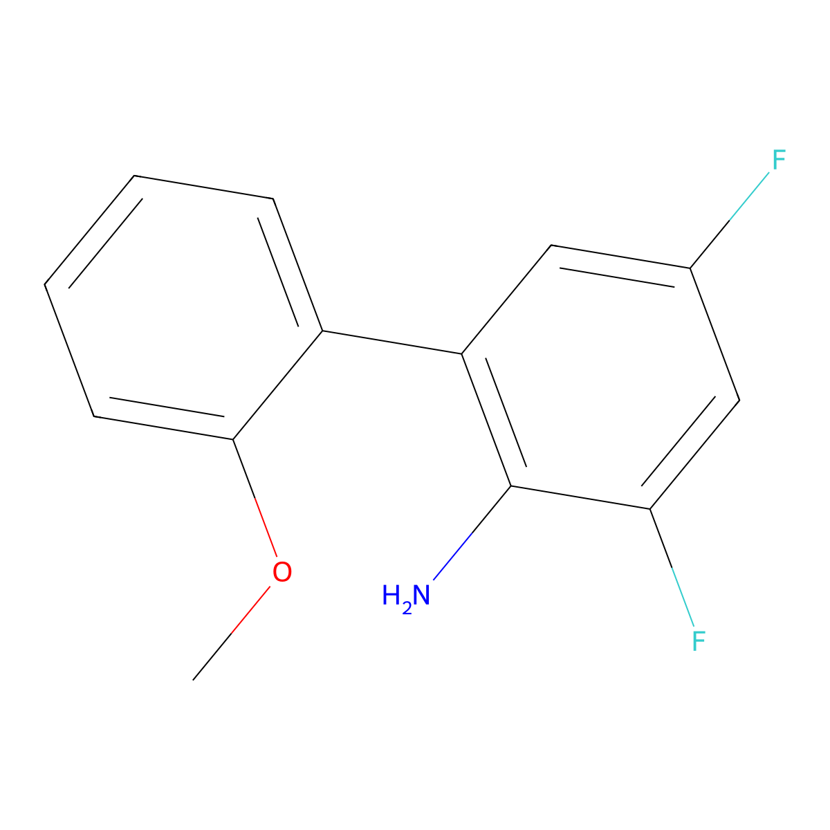 3,5-Difluoro-2'-methoxy-[1,1'-biphenyl]-2-amine molecular structure, CAS 1338379-56-8
