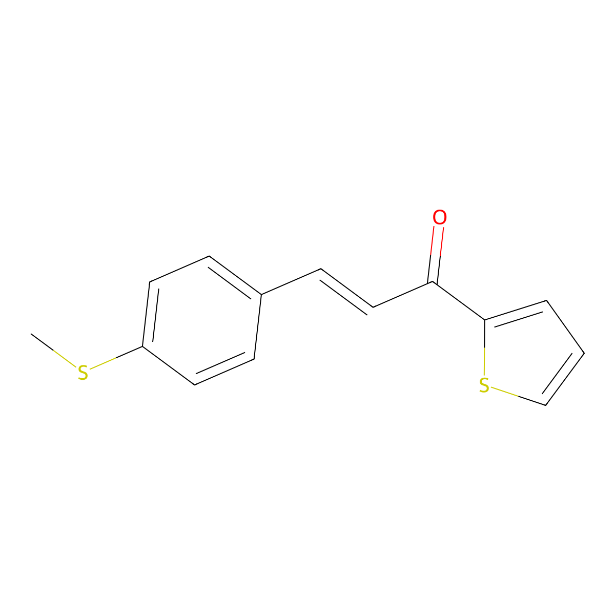 3-[4-(Methylsulfanyl)phenyl]-1-(thiophen-2-YL)prop-2-EN-1-one molecular structure, CAS 133838-46-7