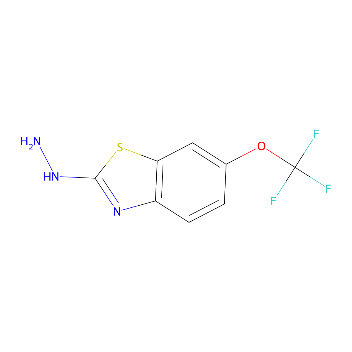 2-Hydrazinyl-6-(trifluoromethoxy)-1,3-benzothiazole molecular structure, CAS 133840-98-9