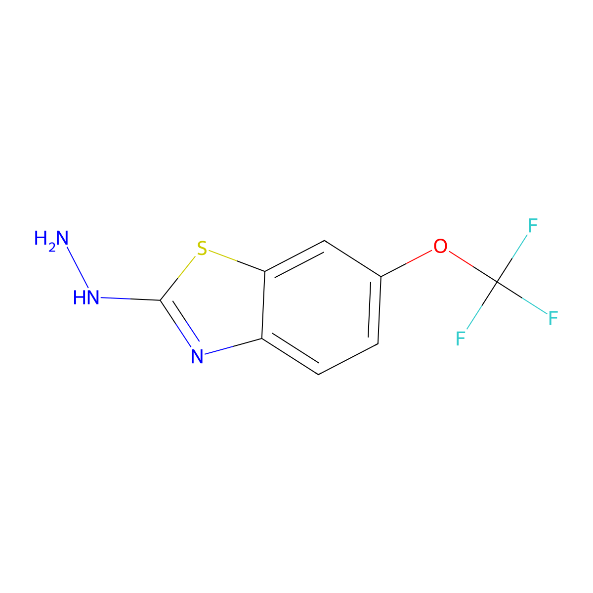 2-Hydrazinyl-6-(trifluoromethoxy)-1,3-benzothiazole molecular structure, CAS 133840-98-9