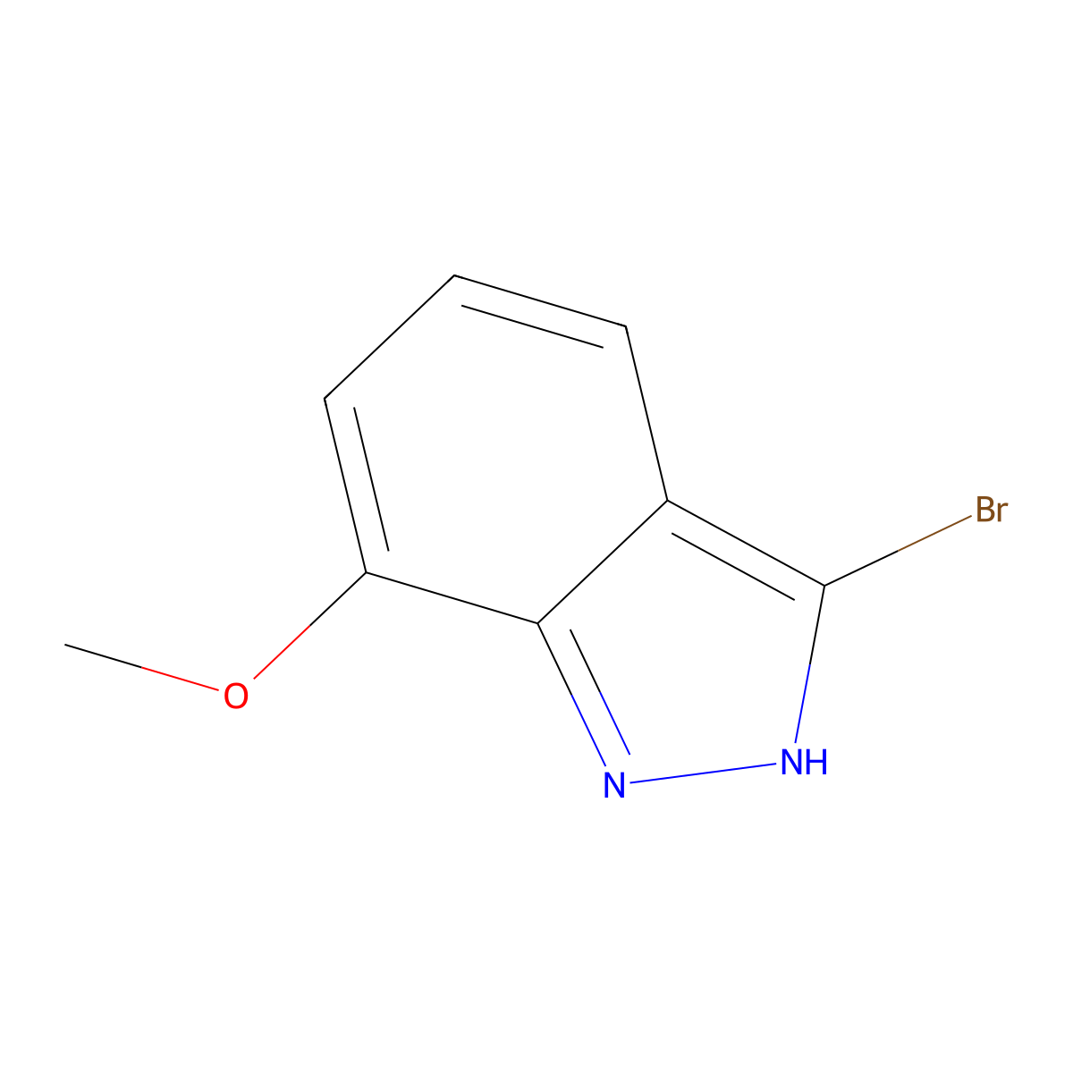 3-Bromo-7-methoxy-1H-indazole molecular structure, CAS 133841-06-2