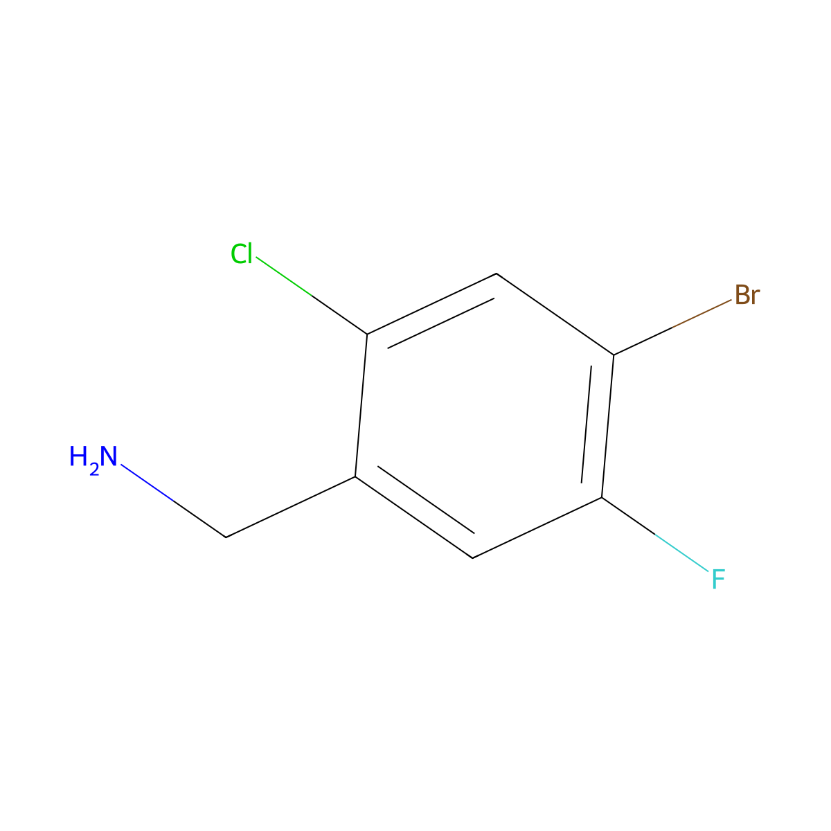 4-Bromo-2-chloro-5-fluorobenzylamine molecular structure, CAS 1338432-69-1