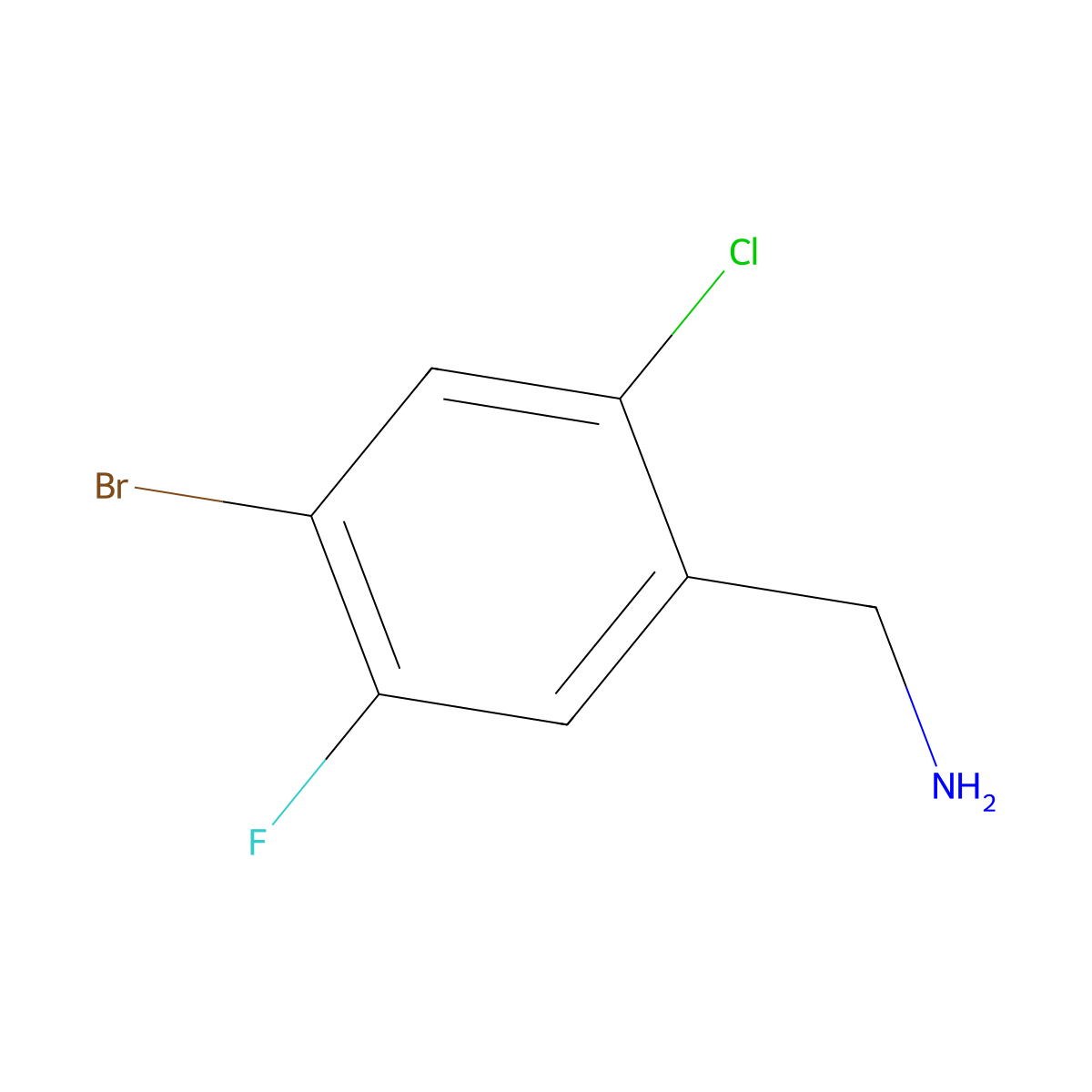 4-Bromo-2-chloro-5-fluorobenzylamine molecular structure, CAS 1338432-69-1