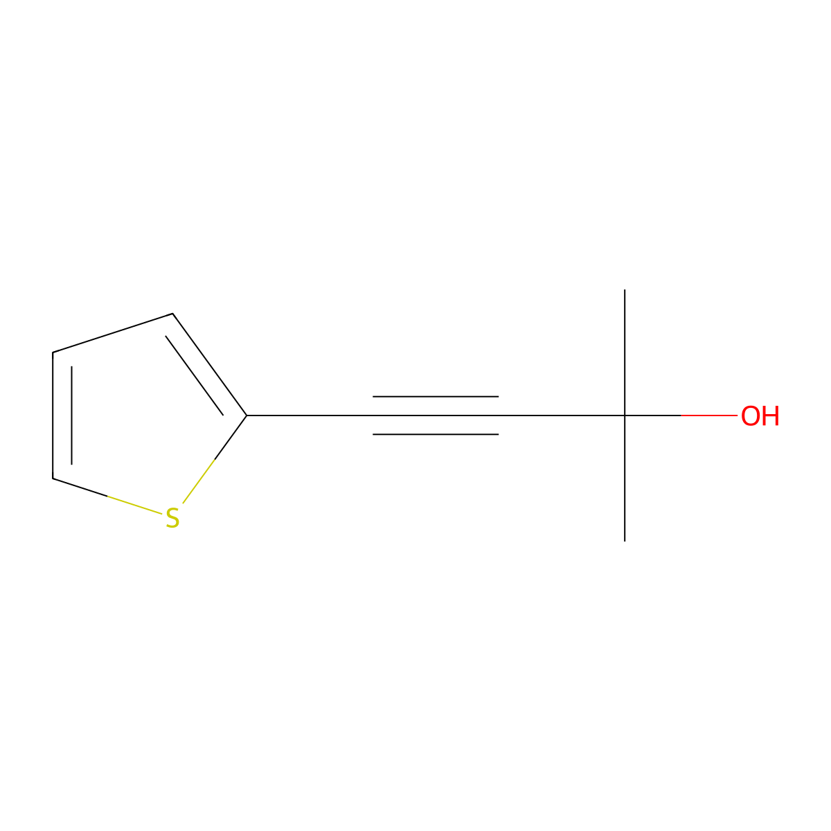 2-Methyl-4-(thiophen-2-yl)but-3-yn-2-ol molecular structure, CAS 133844-84-5