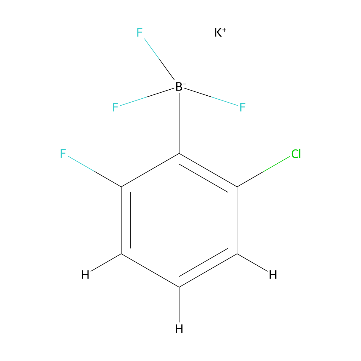 Potassium (2-chloro-6-fluorophenyl)trifluoroborate molecular structure, CAS 1338440-33-7
