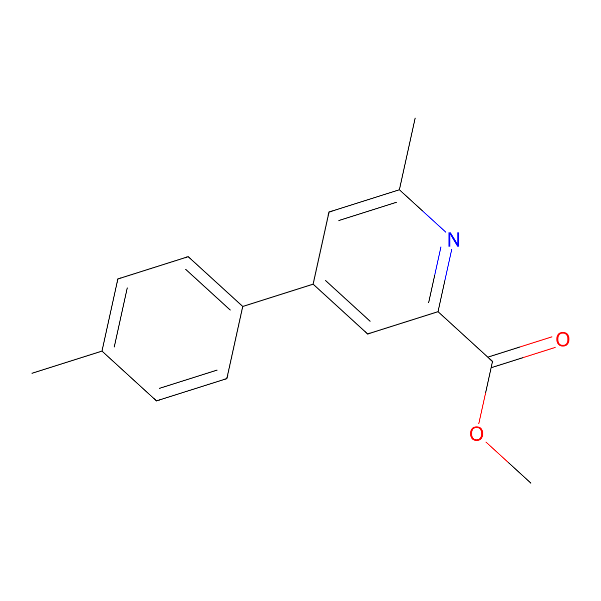 Methyl 6-methyl-4-(p-tolyl)picolinate molecular structure, CAS 1338441-77-2