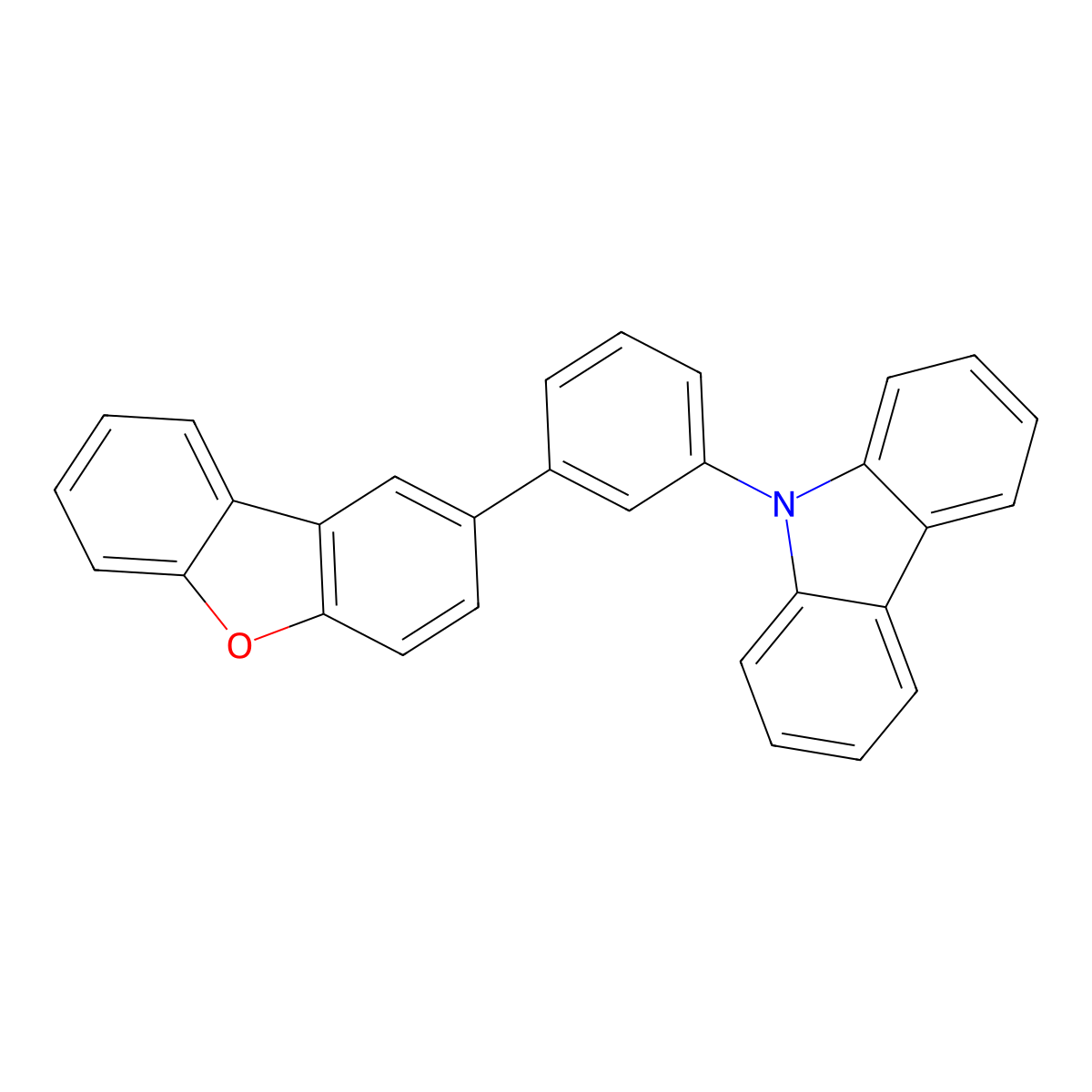 9-[3-(Dibenzofuran-2-yl)phenyl]-9H-carbazole molecular structure, CAS 1338446-77-7