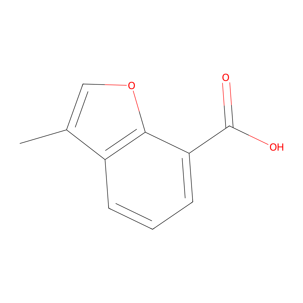 3-Methyl-1-benzofuran-7-carboxylic acid molecular structure, CAS 133845-01-9