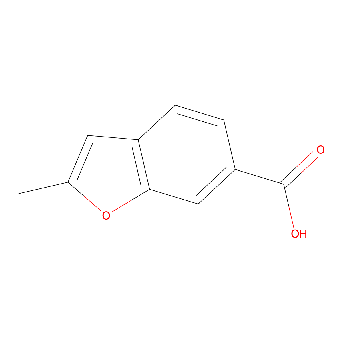 2-Methyl-1-benzofuran-6-carboxylic acid molecular structure, CAS 133845-02-0