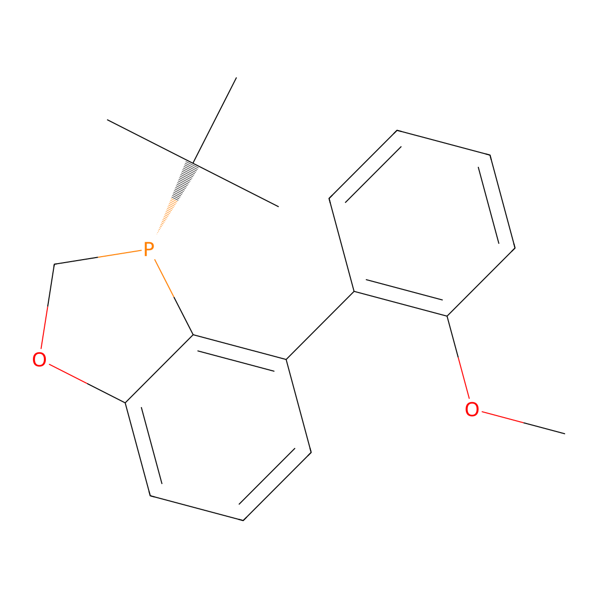 (R)-3-(tert-butyl)-4-(2-methoxyphenyl)-2,3-dihydrobenzo[d][1,3]oxaphosphole molecular structure, CAS 1338454-28-6