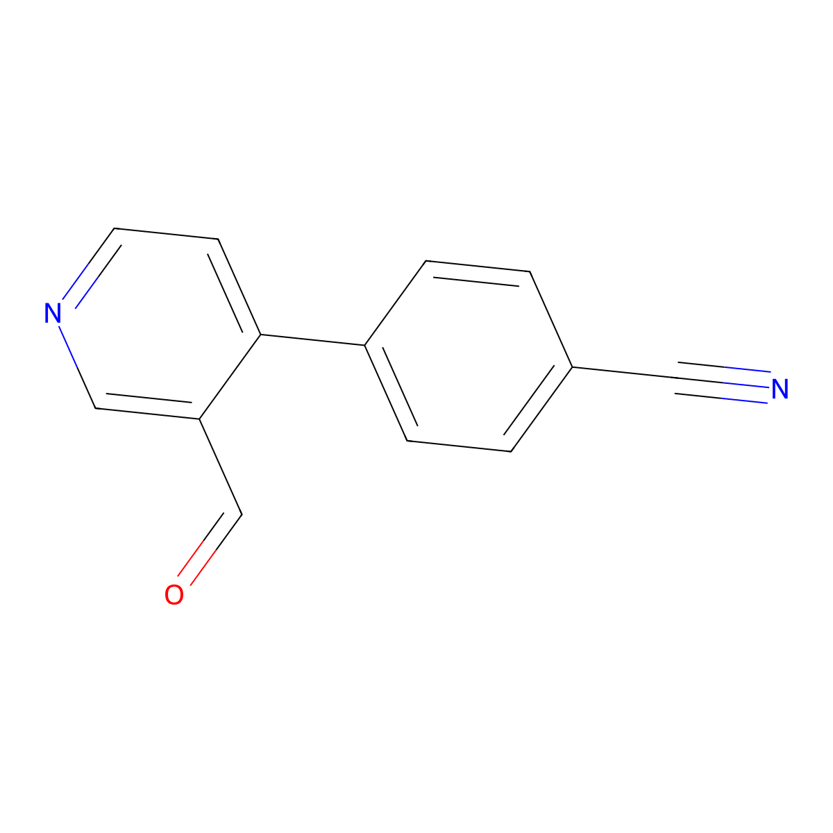 4-(3-Formyl-4-pyridinyl)benzonitrile molecular structure, CAS 1338467-99-4