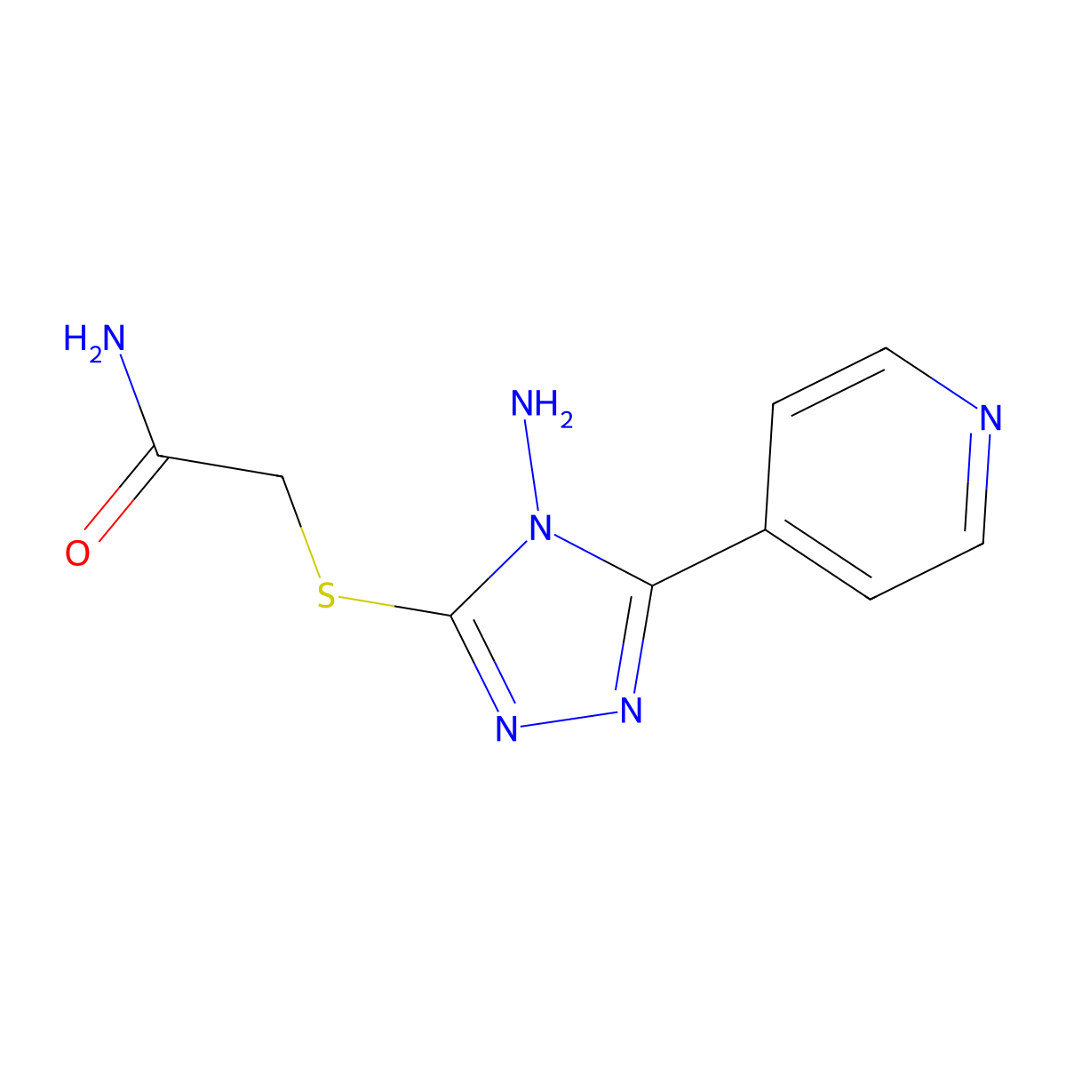 2-(4-Amino-5-(4-pyridyl)-1,2,4-triazol-3-ylthio)acetamide molecular structure, CAS 133847-12-8