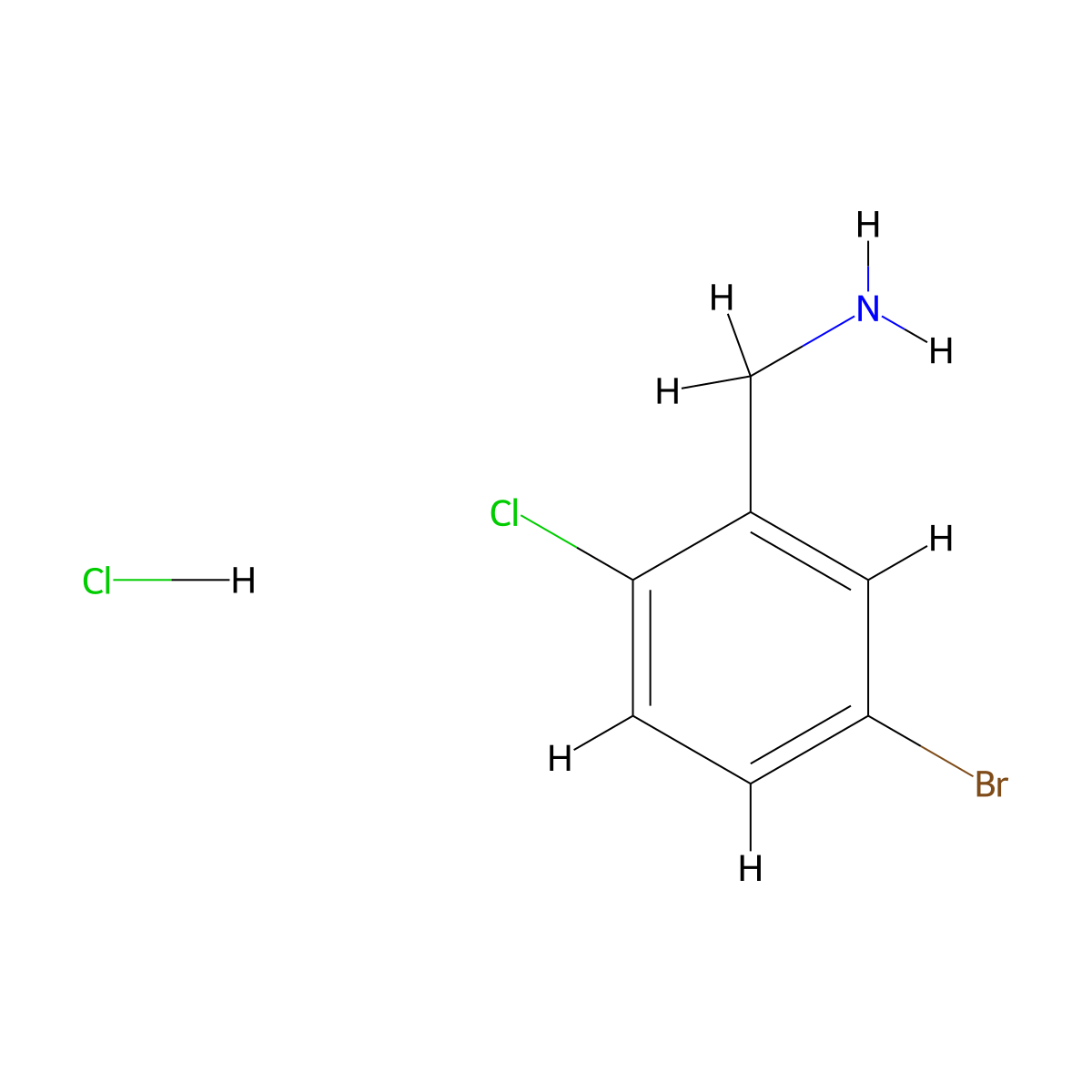 (5-Bromo-2-chlorophenyl)methanamine hydrochloride molecular structure, CAS 1338473-83-8