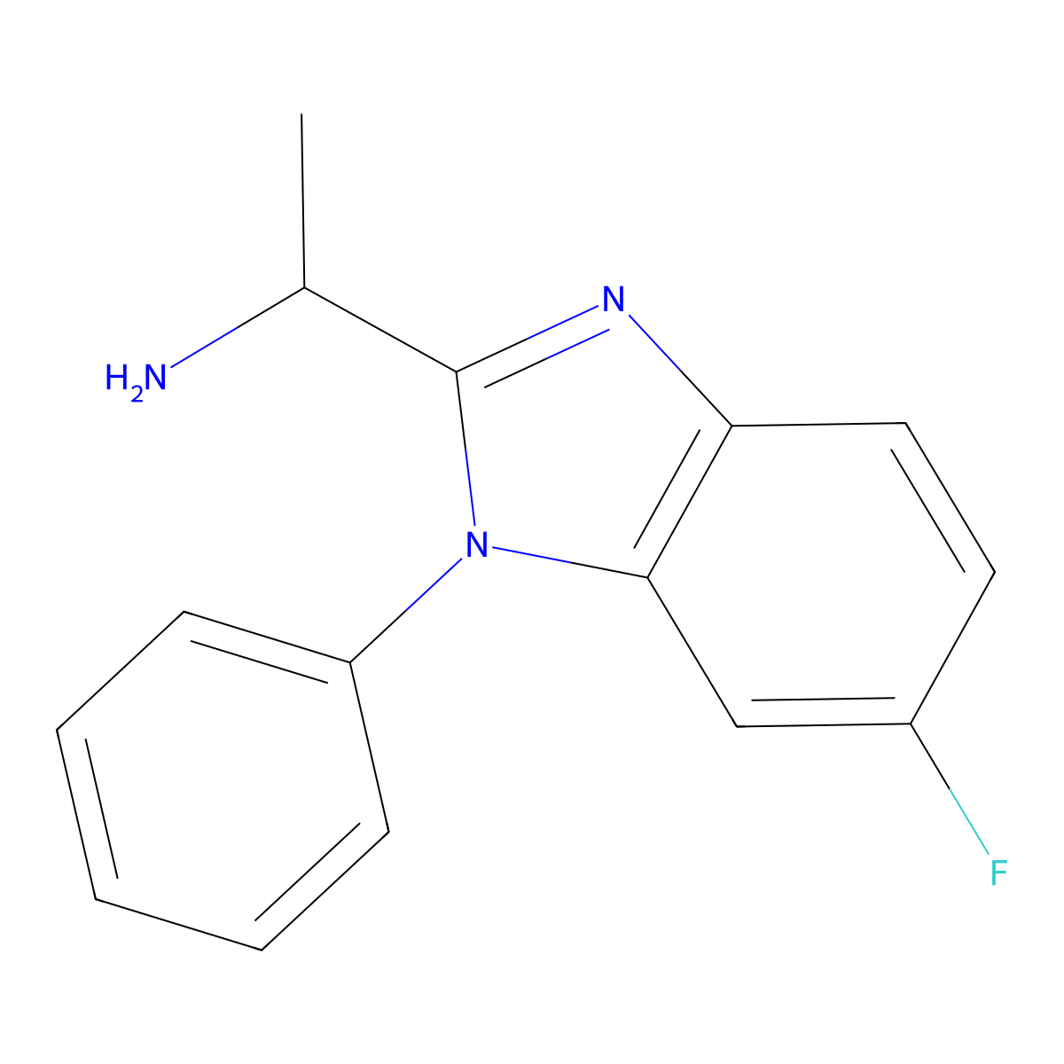 (S)-1-(6-Fluoro-1-phenyl-1H-benzo[D]imidazol-2-YL)ethanamine molecular structure, CAS 1338482-09-9
