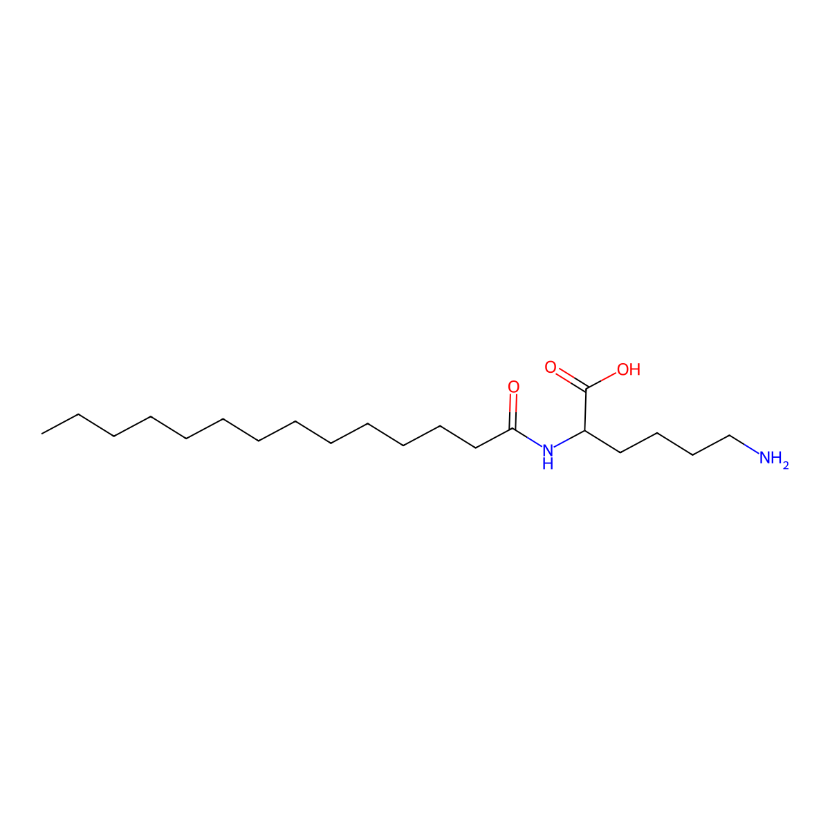 6-Amino-2-tetradecanamidohexanoic acid molecular structure, CAS 133849-23-7